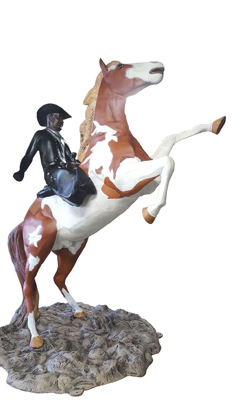 9' Rearing Mustang with Cowboy - Backyard Buddies