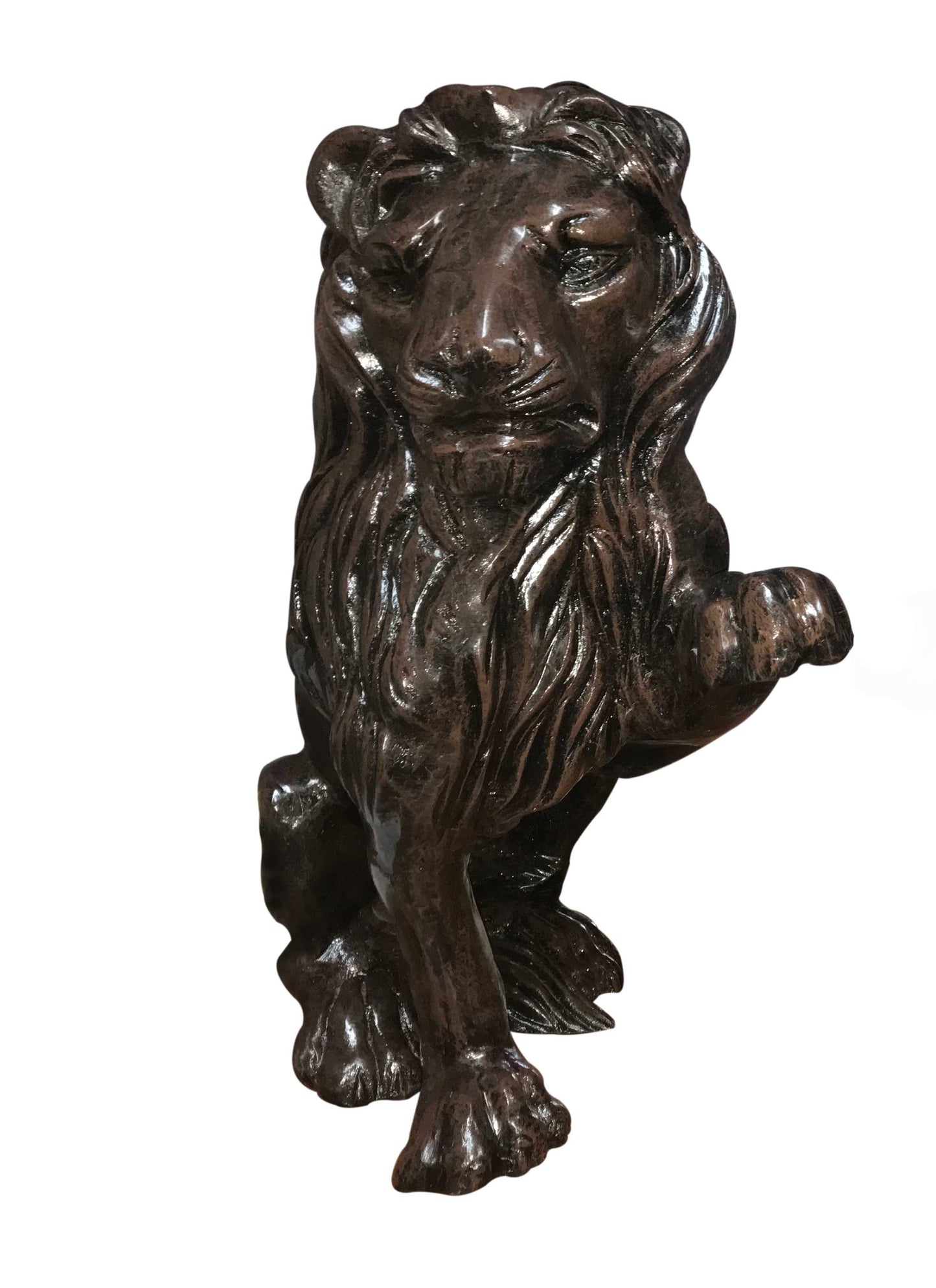 Small Sitting Lion Paw Raised - Backyard Buddies