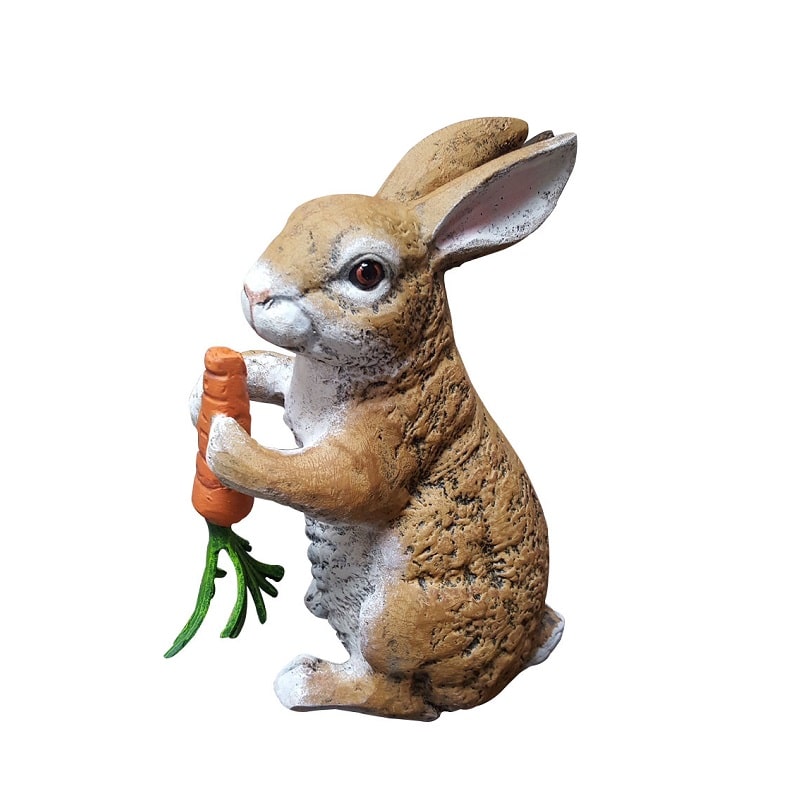 Rabbit Eating Carrots - Backyard Buddies