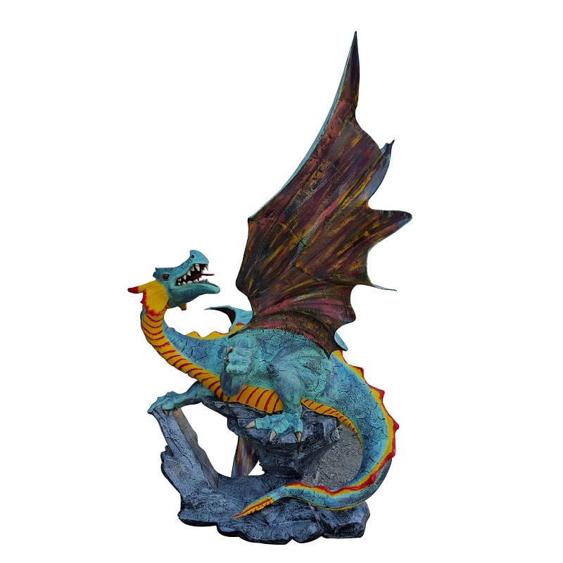 Winged Dragon on Rock (7.5' Tall) - Backyard Buddies