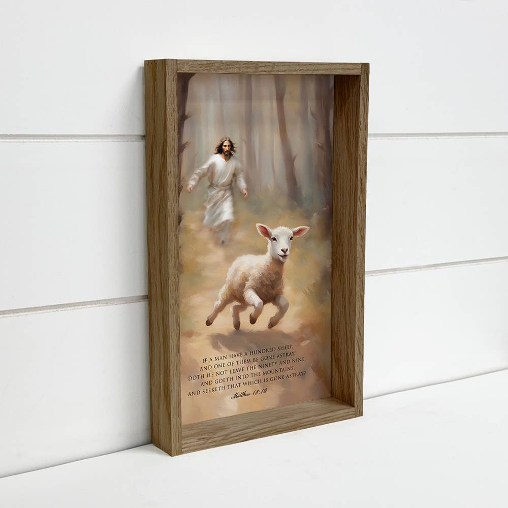 Jesus Chasing the Lost Sheep - Scripture Wall Art