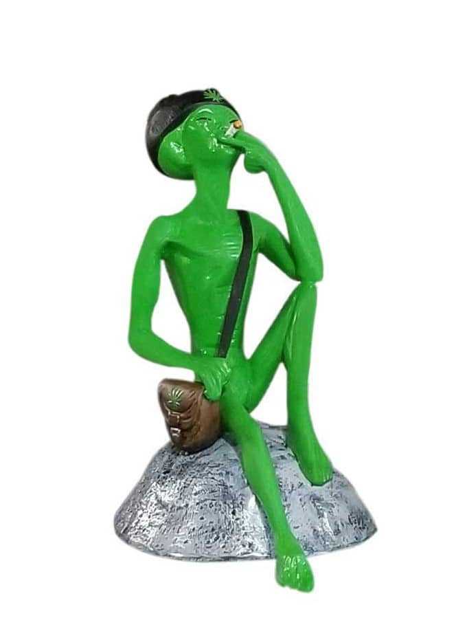 Smoking Alien Sitting - Backyard Buddies
