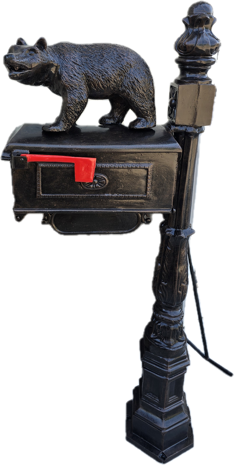 Mailbox with Bear on Top - Backyard Buddies