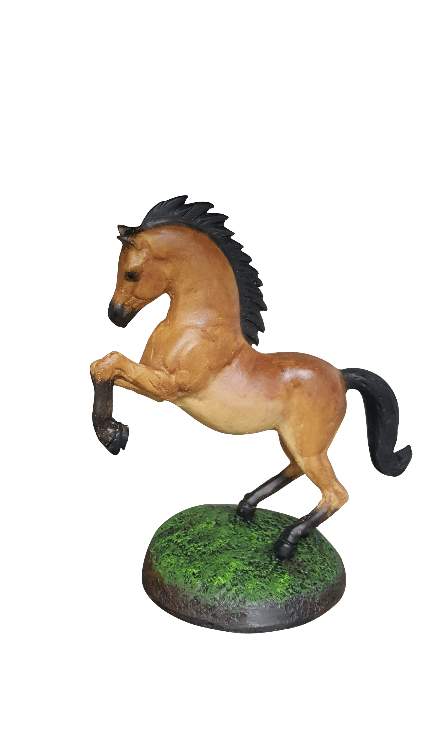 Small Rearing Horse on Round Base
