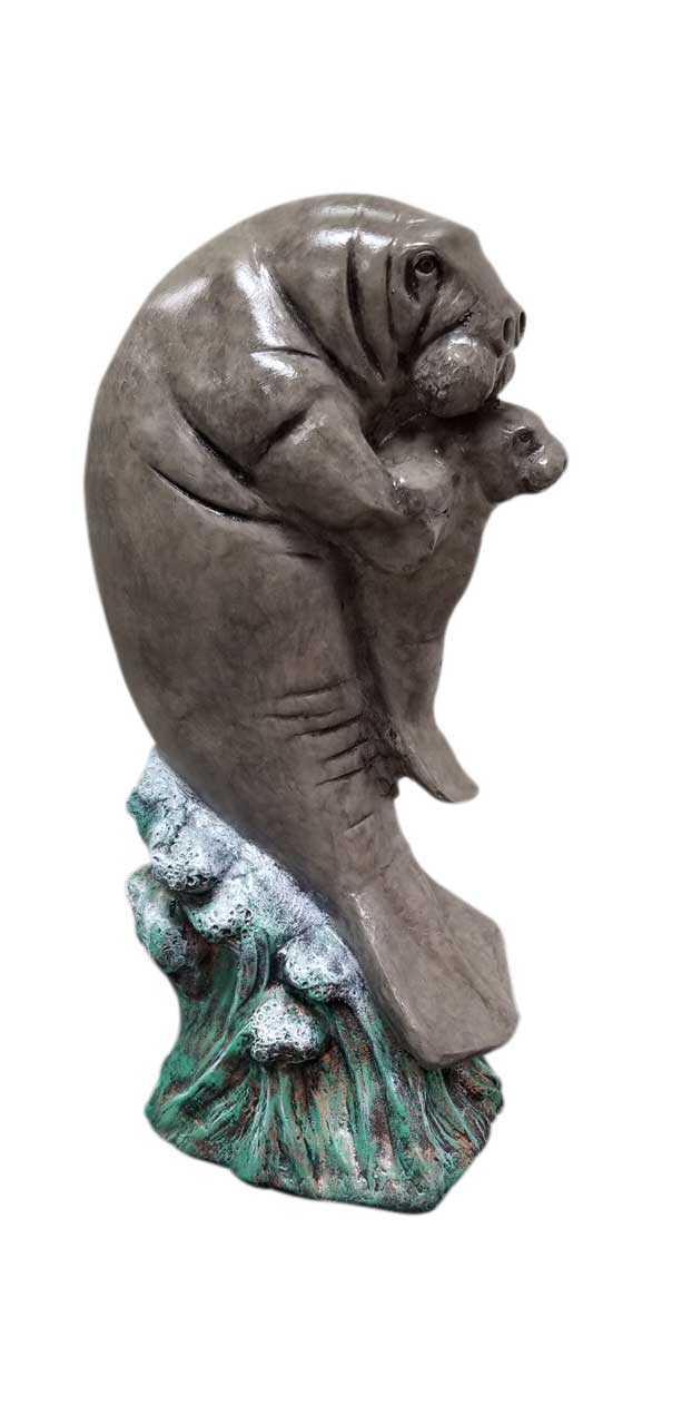 Manatee Holding Baby on Wave - Backyard Buddies