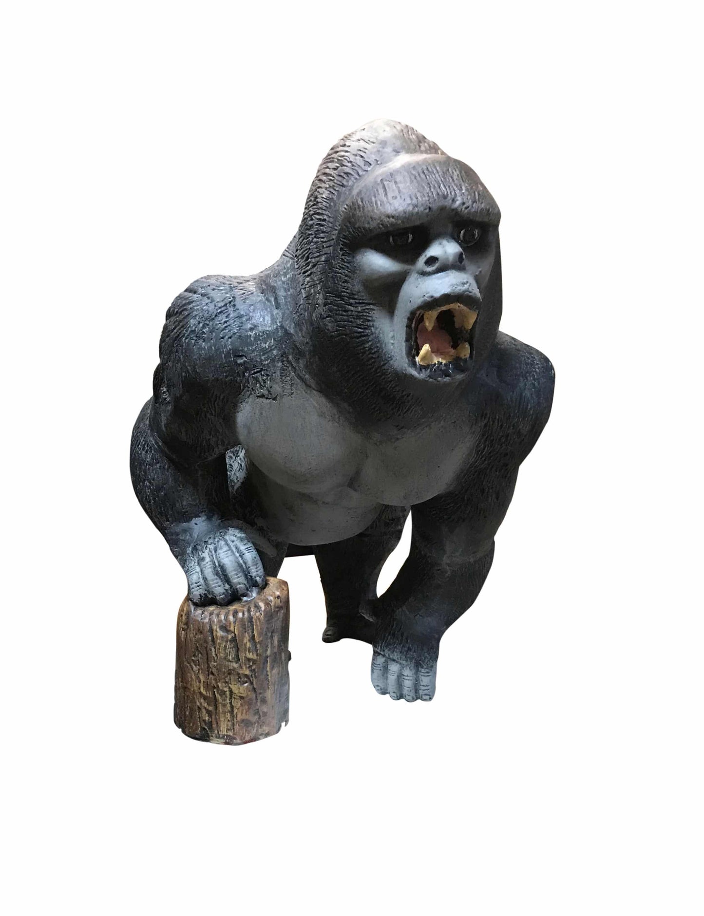 Gorilla with Arm on Stump 18" - Backyard Buddies
