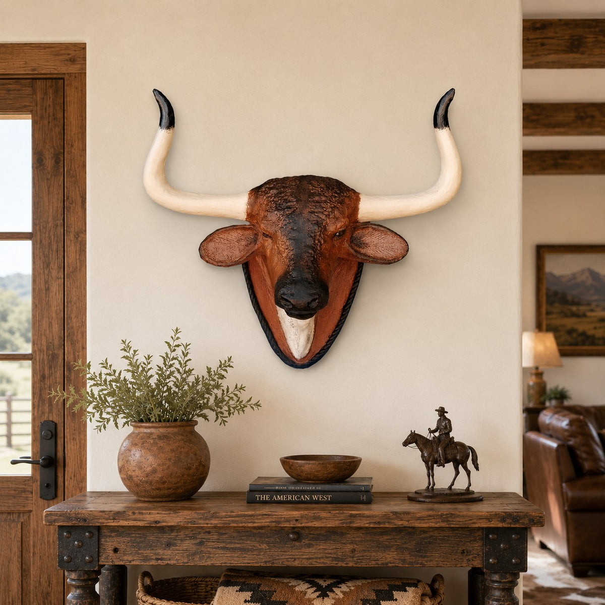 Brahma with Horns Wall Mount