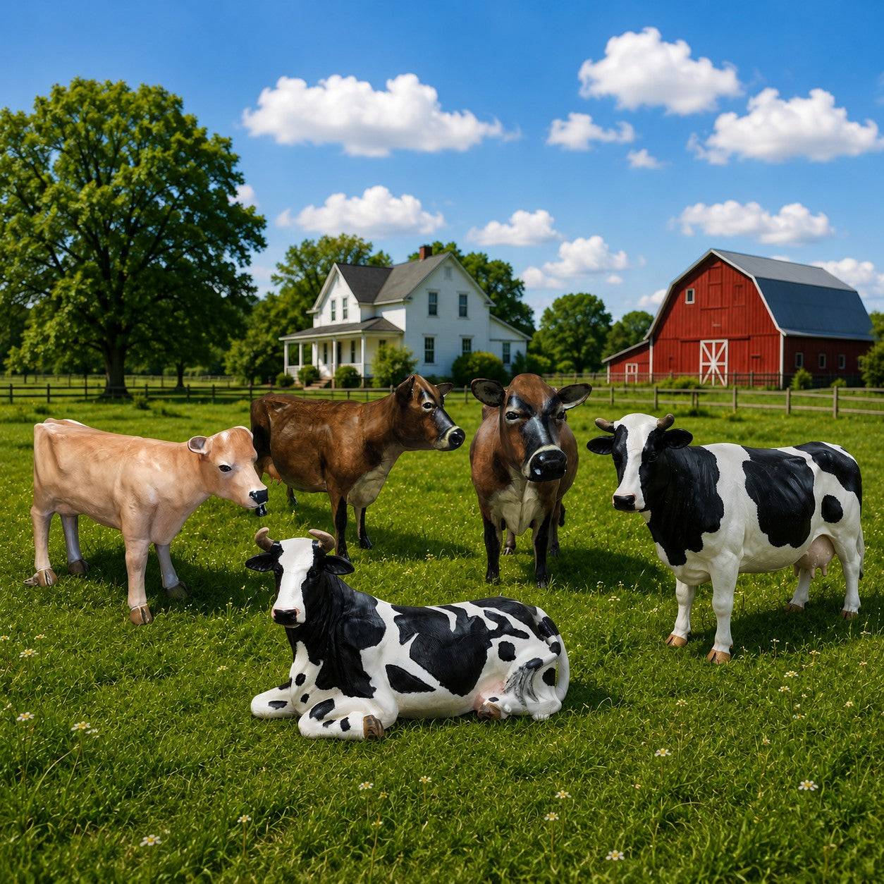 Cast aluminum milk and jersey cown