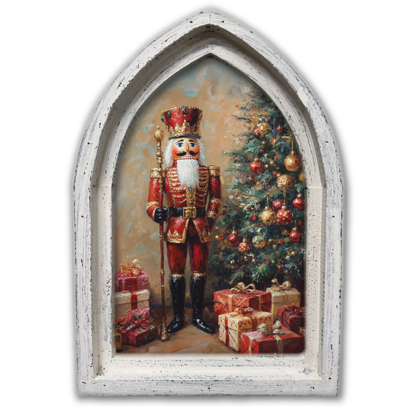 MINI ARCH FRAMED CANVAS-NUTCRACKER TREE - Backyard Buddies