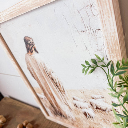 Jesus with Sheep Wall Art Print - Backyard Buddies