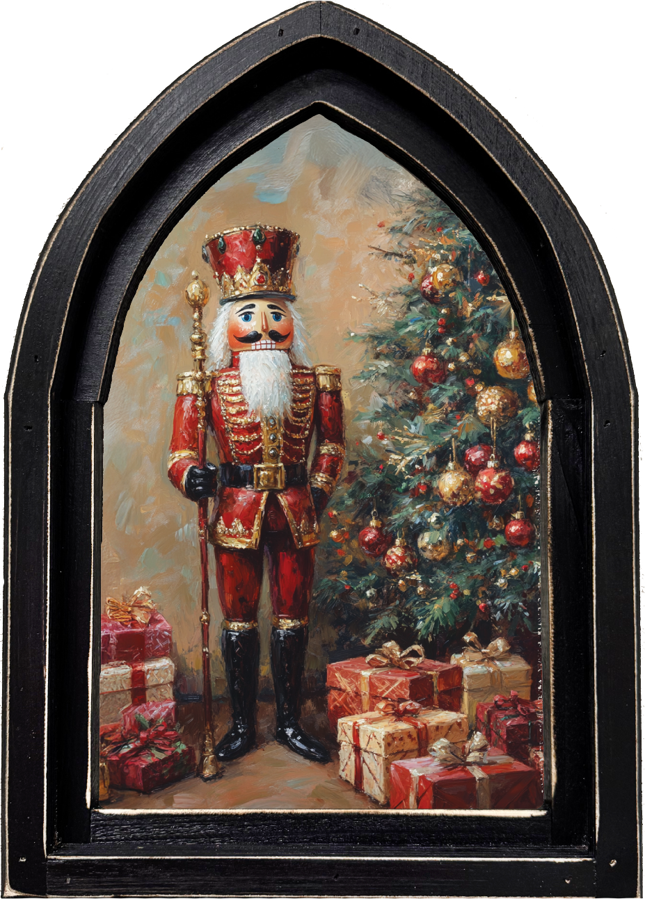 MINI ARCH FRAMED CANVAS-NUTCRACKER TREE - Backyard Buddies