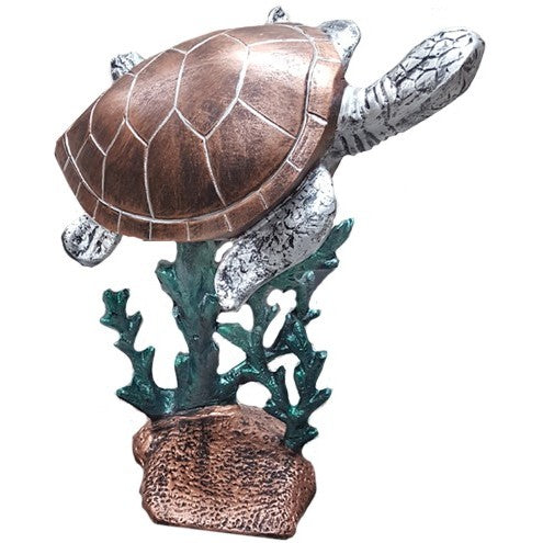 15" Sea Turtle on Coral Reef