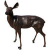 Cast aluminum deer doe with textured body in natural stance for outdoor displays.