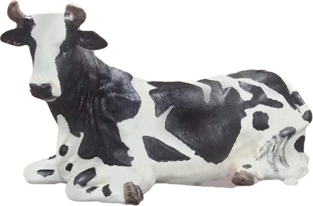 Milk Cow with Horns Laying Down - Backyard Buddies