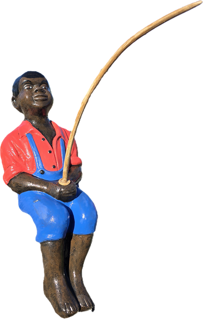 Big Fishing Boy Sitting