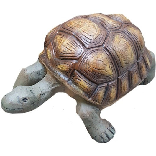 Cast aluminum turtle statue with detailed shell, perfect for garden or yard decor