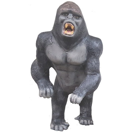 A roaring gorilla figurine or decoration standing on two legs, shown against a plain white background.