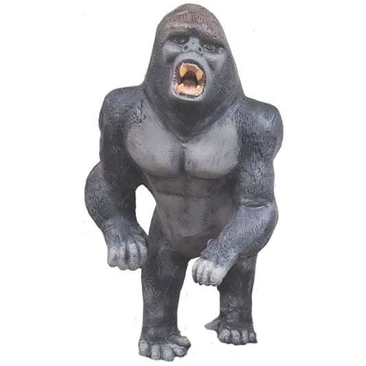 A roaring gorilla figurine or decoration standing on two legs, shown against a plain white background.