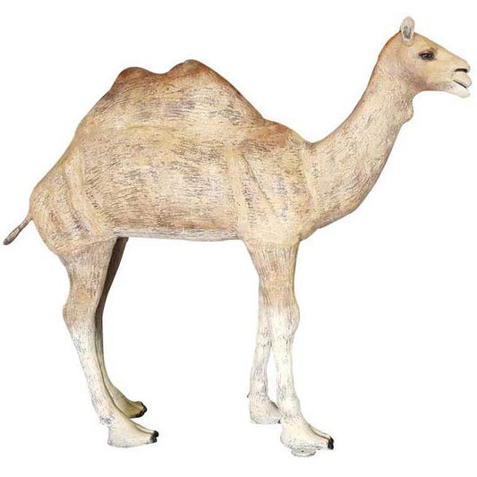 Cast aluminum camel statue for outdoor yard or home decor, weathered finish, detailed craftsmanship