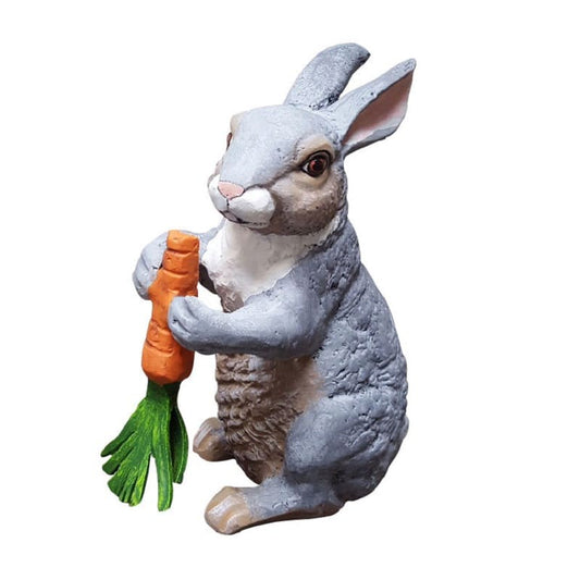 Rabbit Eating Carrots (Grey)