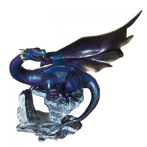 Small Winged Dragon on Rock (Dark Blue)