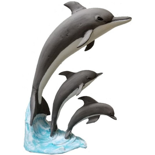 3 Dolphins Standing on a Wave