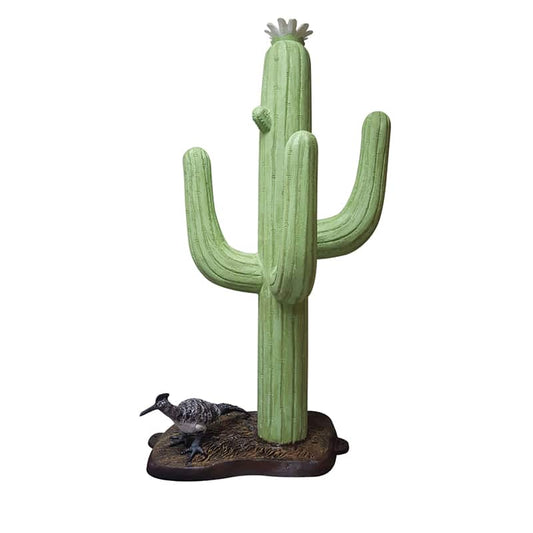 Large Cactus with Roadrunner