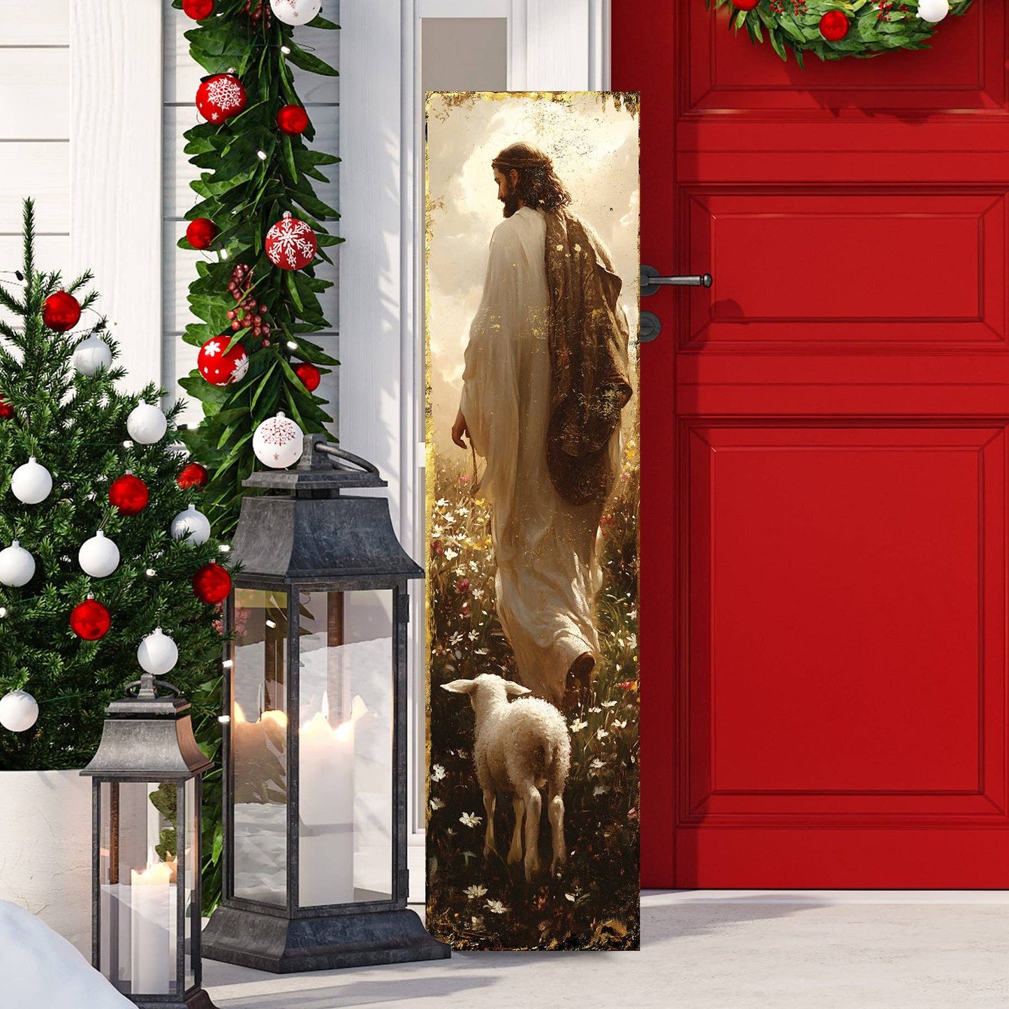 Easter He Is Risen Porch Sign | Inspiring Religious Farmhouse Entryway Plaque