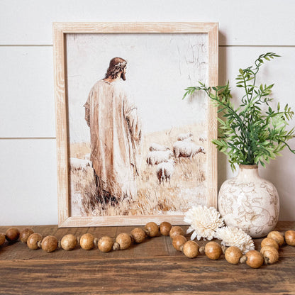 Jesus with Sheep Wall Art Print - Backyard Buddies