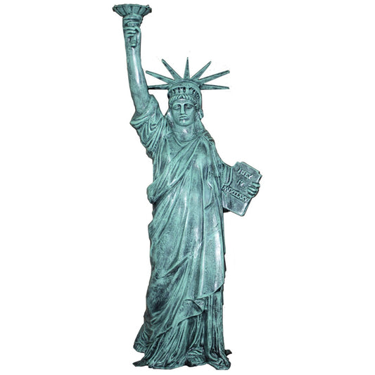 Cast aluminum Statue of Liberty garden statue with verdigris finish for outdoor decor