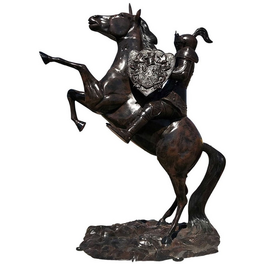 9' Rearing Mustang with Knight