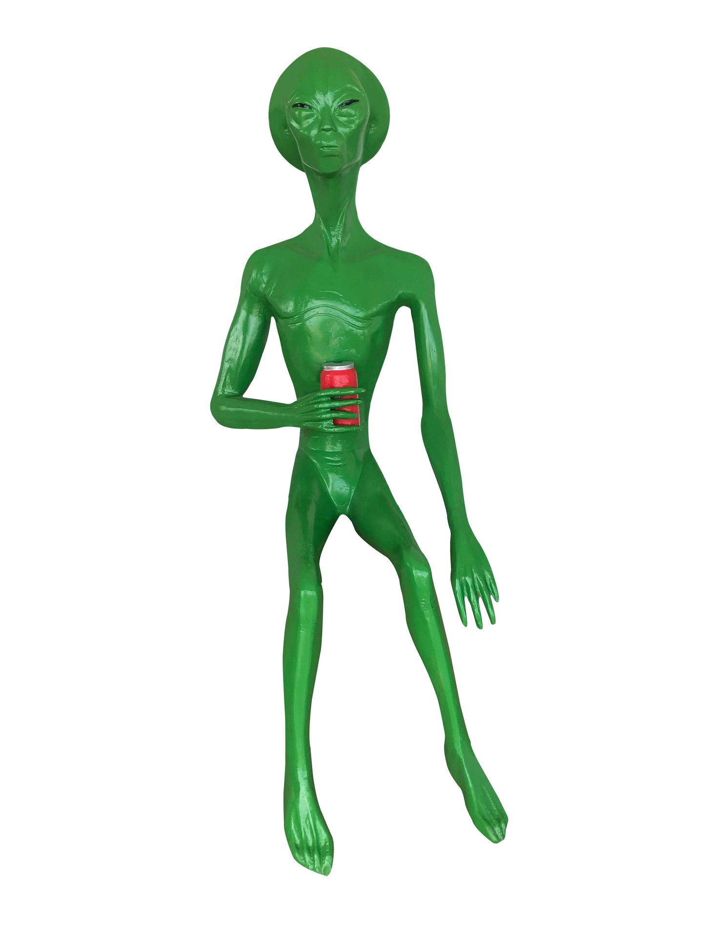 Alien Sitting Holding a Can