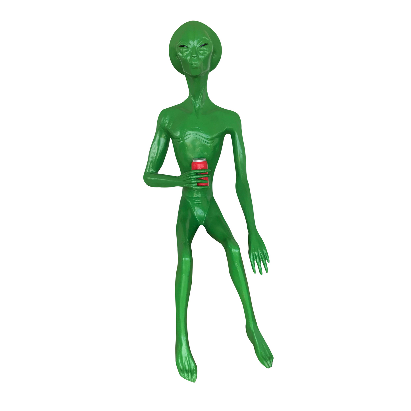 Alien Sitting Holding a Can