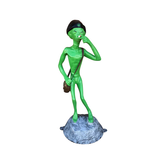 Alien Standing with Brown Bag
