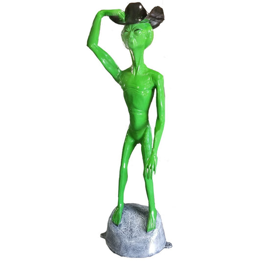 Alien Standing with Cowboy Hat
