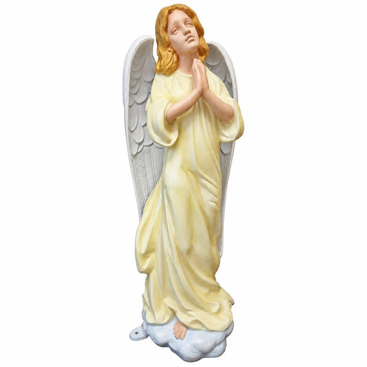 Cast aluminum praying angel for outdoor gardens