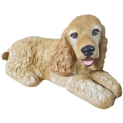 Cast aluminum golden retriever statue for yard or home decor, lifelike design with detailed fur texture
