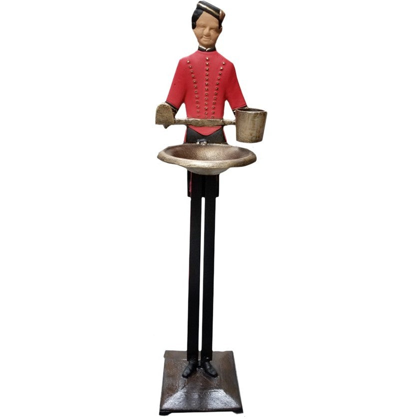 Bellhop or Butler Cigarette & Match Holder with Ashtray