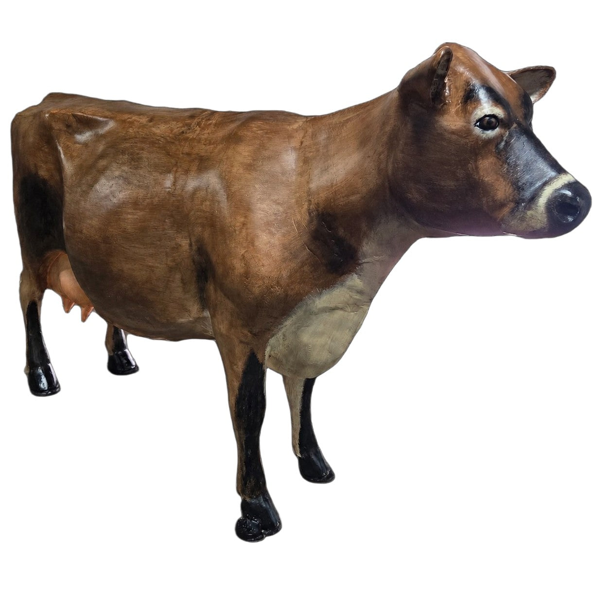Cast aluminum jersey cow for yard, dairy, ranch, farm, or business front