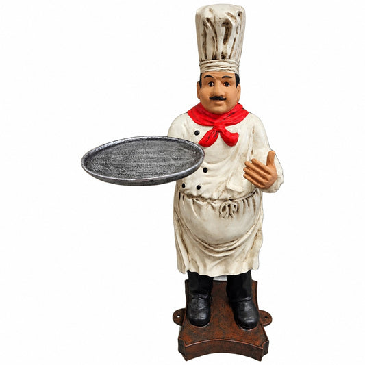 Cast aluminum chef server for indoor or outdoor displays
