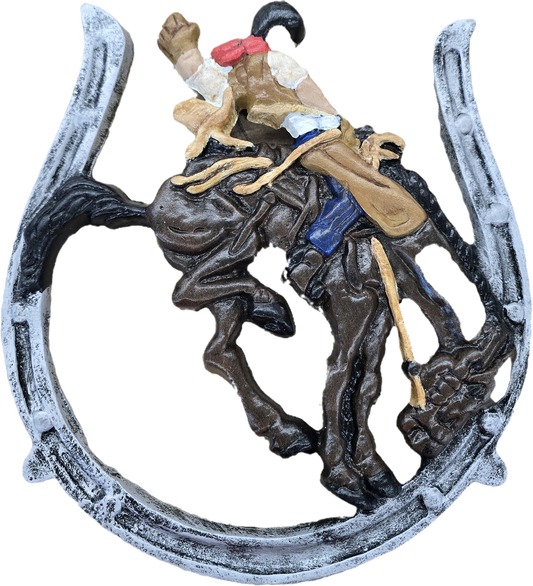 Horseshoe with Bronc Rider
