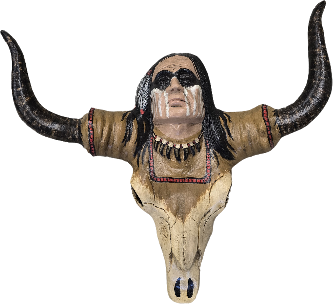 Indian on Skull Wall Mount