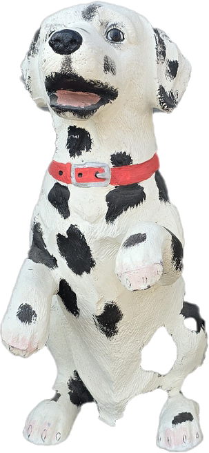 Mini Dog Sitting with Paw Raised - Backyard Buddies