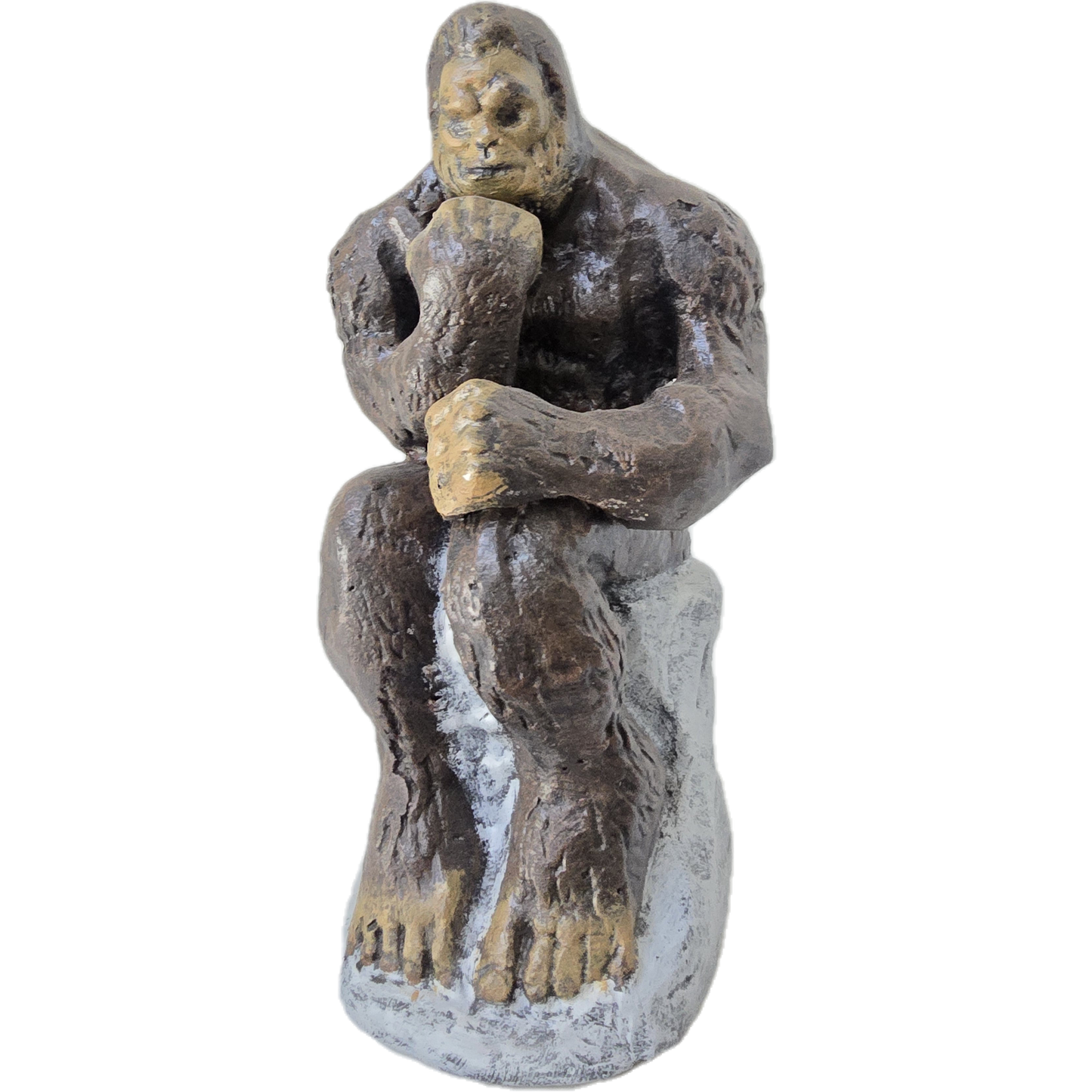 Bigfoot Sitting on Rock