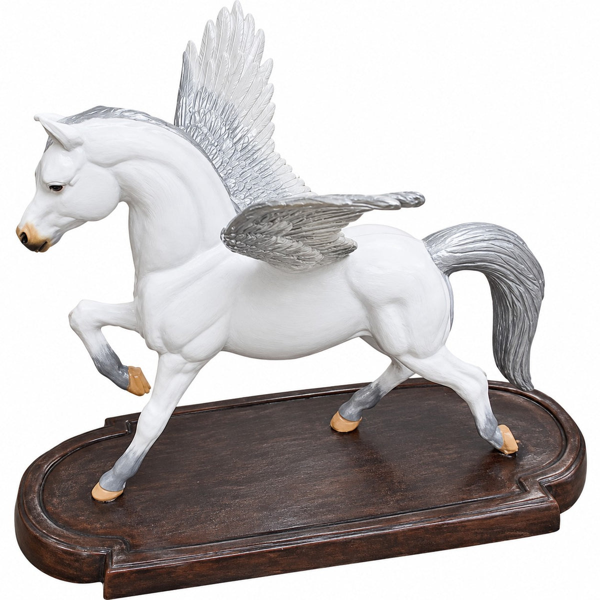 Cast aluminum desktop prancing Pegasus for indoor home decor