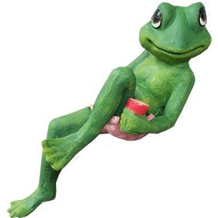 Desktop Relaxed Frog with Drink