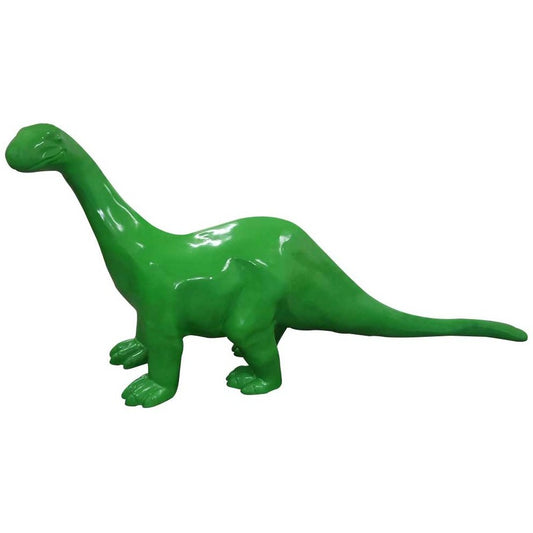 Green cast aluminum dinosaur statue for yard or home decor, backyard buddies collection