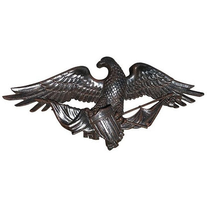 Cast aluminum eagle statue with outstretched wings, ideal for yard or home decor