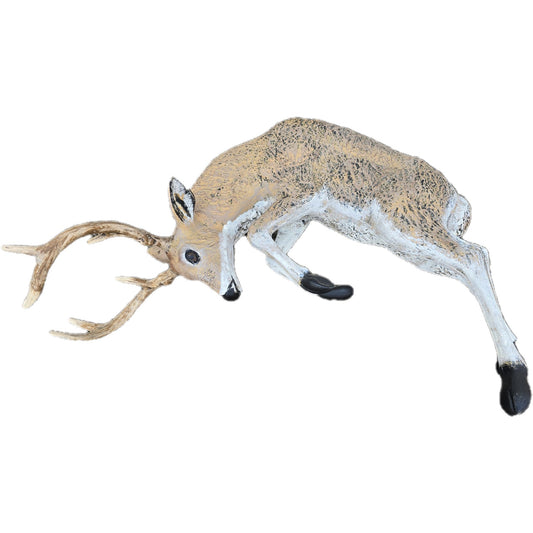 Cast aluminum deer statue with antlers, perfect for yard or garden decor