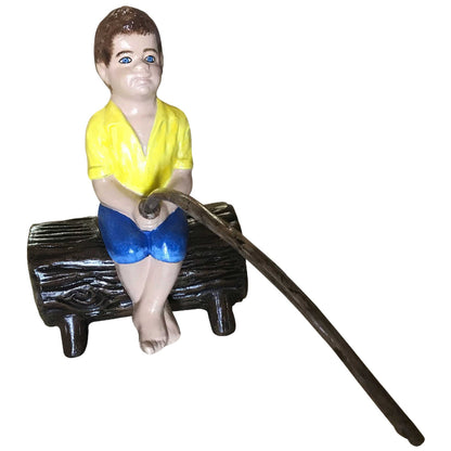 Fishing Boy on Log